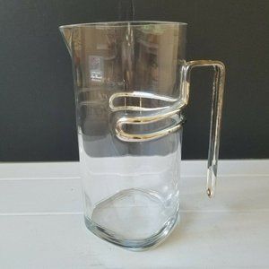LUIGI BORMIOLI Glass Cocktail Pitcher Jug Barware with Chrome Plated Handle